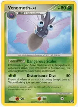 Pokemon Secret Wonders Uncommon Card - Venomoth 73/132 - Image 1