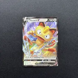 Meowth V Black Star Promo Full Art Pokemon Card SWSH004 | Near Mint Unplayed - Image 2