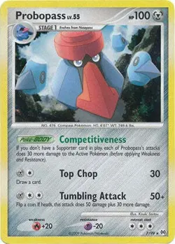 Pokemon Platinum Arceus 7/99 Card Holofoil Rare Probopass - Image 1