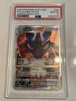 Lucario VSTAR Pokemon Sword & Shield Black Star Promo PSA 10 GEM MT - Image 1