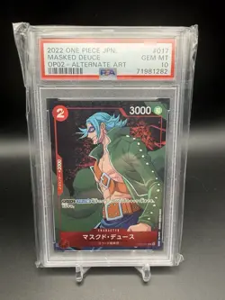 PSA 10 One Piece Masked Deuce Alt Art OP02-017 R Paramount War Japanese TCG - Image 1