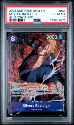 2025 ONE PIECE OP13-CARRYING ON HIS WILL #066 SILVERS RAYLEIGH ALT ART PSA 10 - Image 1