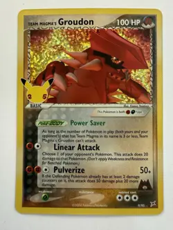 Pokemon 2021 Celebrations Classic Collection #9 Team Magma's Groudon Holo Card - Image 1