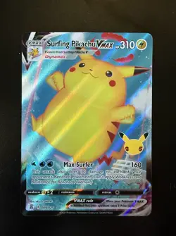 Pokemon Pikachu TCG Surfing VMAX Celebrations Holo Ultra Rare Card 009/025 - Image 1