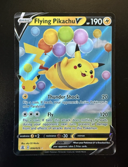 Pokemon TCG Flying Pikachu v Celebrations Holo Ultra Rare Lightning Card 006/025 - Image 1
