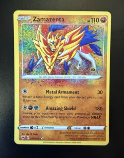Pokemon TCG Zamazenta Holo Card Vivid Voltage 102/185 Amazing Rare - Image 1