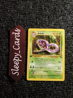 Arbok 31/62 Fossil 1st Edition Non-Holo Uncommon Pokemon Card NM - Image 1