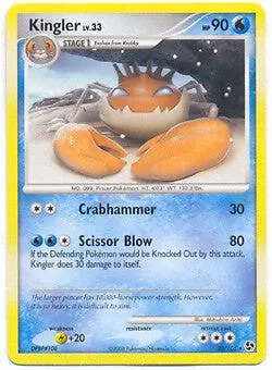 Pokemon Diamond & Pearl Great Encounters - Kingler (Rare) Card 20/106 - Image 1