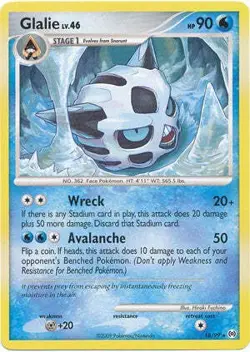 Pokemon Platinum Arceus 18/99 Card Rare Glalie - Image 1