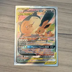 Pokemon Eevee & Snorlax GX TAG TEAM Promo Holo SM SM169 Pokemon TCG Card Stock - Image 1