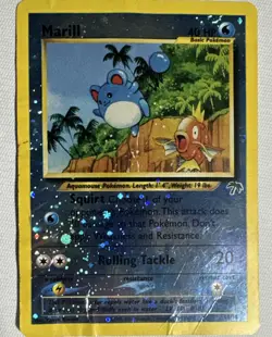 Pokemon Marill Southern Islands Holo Card 11/18 Damaged - Image 1