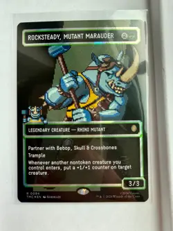 Rocksteady, Mutant Marauder (8-Bit) (Pixel) Borderless Surge Foil 0094 TMNT MTG - Image 1