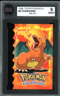 1999 Topps Pokemon #6 Charizard Die Cut KSA 9 Mint - Image 1