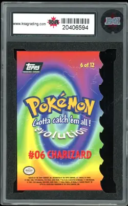 1999 Topps Pokemon #6 Charizard Die Cut KSA 9 Mint - Image 2