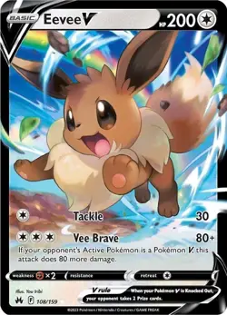 Pokemon -Eevee V -108/159 - Crown Zenith - Ultra rare - NM/M - Image 1