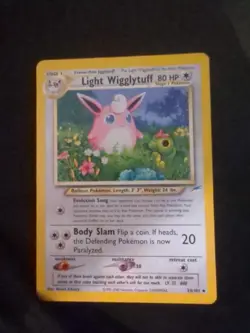 Pokemon TCG Light Wigglytuff Neo Destiny Unlimited Uncommon Card 54/105 Regular - Image 1
