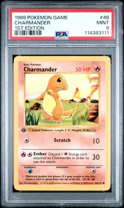 PSA 9 - 1999 POKEMON GAME 1ST ED #46 CHARMANDER - Image 1