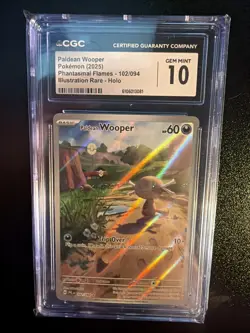 2025 Pokemon Paldean Wooper Phantasmal Flames 102/094 IR CGC GEM MINT 10 - Image 1