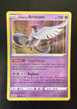 Galarian Articuno Pokemon Pokemon Evolving Skies TCG 063/203 Holo Rare NM - Image 1