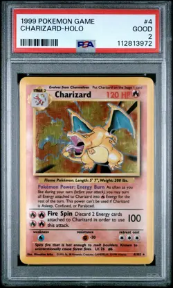 1999 POKEMON GAME #4 CHARIZARD-HOLO PSA 2 - Image 1
