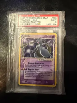 2006 POKEMON EX HOLON PHANTOMS GOLD STAR #103 MEWTWO-HOLO PSA MINT 9 - Image 1