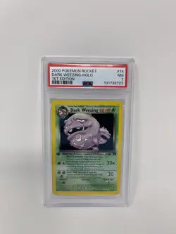 POKEMON 2000 TEAM ROCKET #14 DARK WEEZING HOLO 1ST EDITION PSA 7 NM - Image 1