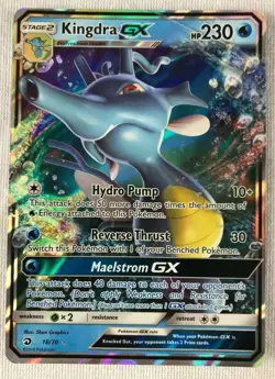 Kingdra GX ULTRA RARE 18/70 Pokemon SM Dragon Majesty TCG Holo 2018 - Image 1