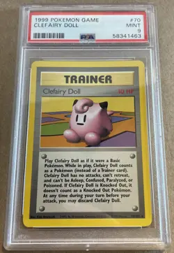 1999 Pokemon Game Clefairy Doll 70 PSA 9 - Image 1