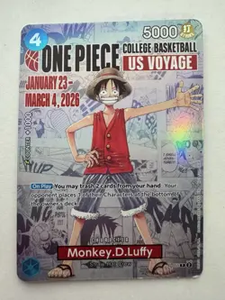 One Piece Monkey D. Luffy College Basketball US Voyage Promo Card CHECK PHOTOS - Image 1