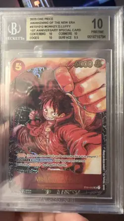 One Piece 2023 Monkey D Luffy ST01-012 1st Anniversary Special PRISTINE BGS 10 - Image 1