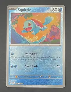 Pokemon Card Squirtle 007/165 Reverse Cosmos Holo - Near Mint - Image 1