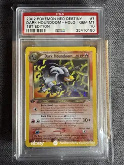 Pokemon Dark Houndoom 1st Edition Holo Rare Neo Destiny Card 7/105 PSA 10 GEM MT - Image 2