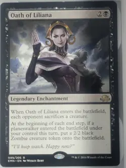 MTG Magic The Gathering Oath Of Liliana Black Enchantment Zombie Commander - Image 1