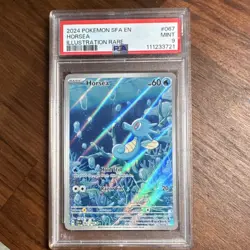 2024 Pokemon Sv: Shrouded Fable #067 Illustration Rare Horsea Holo PSA 9 - Image 1