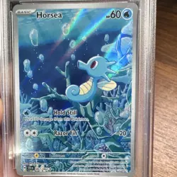 2024 Pokemon Sv: Shrouded Fable #067 Illustration Rare Horsea Holo PSA 9 - Image 3