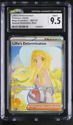 Lillie's Determination 184/132 Special Illustration Rare Pokemon CGC 9.5 Mint+ - Image 1