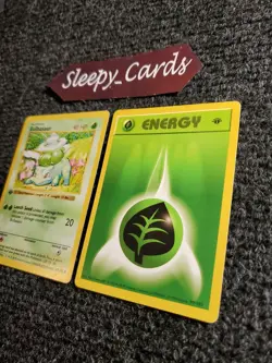 Pokemon First 1st Edition Bulbasaur 44/102 Shadowless, With Energy NM - Image 3