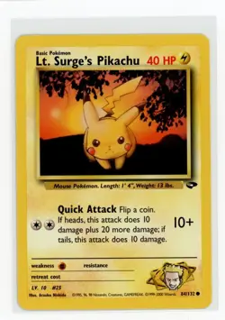 Pokemon Gym Challenge #084/132 Lt. Surge's Pikachu - Image 1
