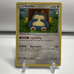 2019 Pokemon TCG Unbroken Bonds Snorlax 158/214 Holo Rare CENTERED One Owner NM - Image 1