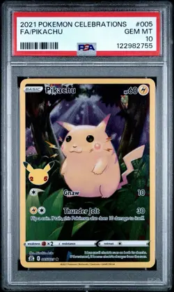 PSA 10 GEM MINT Pikachu 005 Celebrations 25th Full Art 2021 English Pokemon - Image 1