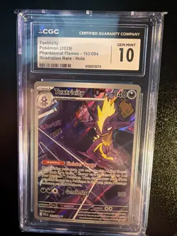 Pokemon 2025 Toxtricity 103/094 Phantasmal Flames Illustration Rare Holo CGC 10 - Image 1