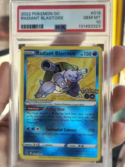 Pokemon Go 2022 Radiant Blastoise #018 PSA 10 - Image 1