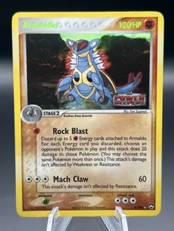 2007 Pokemon TCG EX Power Keepers Armaldo #3/108 Stamped Reverse Holo Rare - Image 1