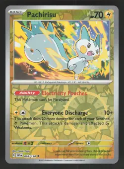 Pachirisu 068/198 Reverse Holo Pokemon TCG Scarlet & Violet NM - Image 1