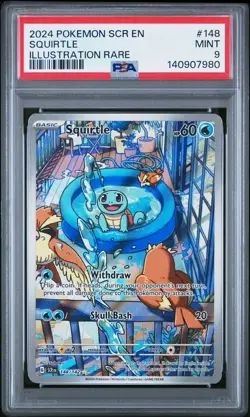 POKEMON 2024 STELLAR CROWN SQUIRTLE ILLUSTRATION RARE 148 PSA 9 - Image 1