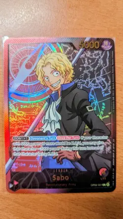 2025 ONE PIECE ANIME 25TH COLLE. #OP05-001 SABO SPR SPECIAL ALTERNATE ART LEADER - Image 1