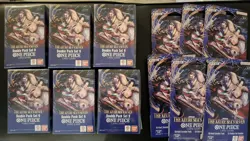 One Piece Azure 7 Double Pack X6 & 6 sleeved packs. Sealed / New - Image 1