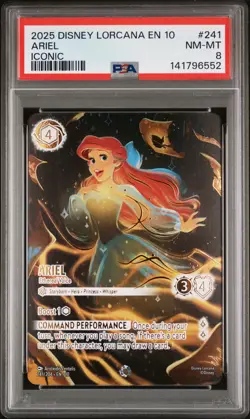 2025 DISNEY LORCANA EN 10-WHISPERS IN THE WELL #241 ARIEL - ETHEREAL VOICE PSA 8 - Image 1