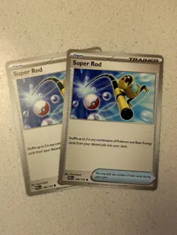 Super Rod 188/193 Paldea Evolved Playset 2 x Pokemon TCG Trainer Cards English - Image 1