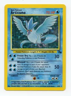 Pokemon TCG Articuno Fossil Holo Unlimited Rare Card 2/62 NM- - Image 1